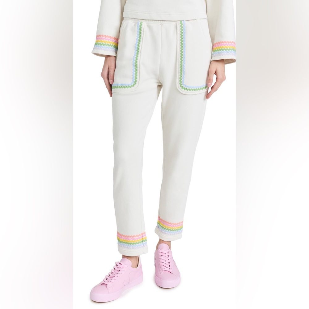Something Navy Rainbow Appliqué Sweatpants